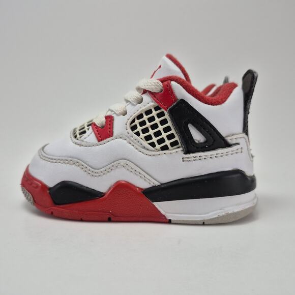 AIR JORDAN Retro 4 (TD) "Fire Red" Toddler Shoes Size 4C - Picture 1 of 10